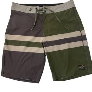 Vans Board Shorts Sz 32 Mens Green Grey